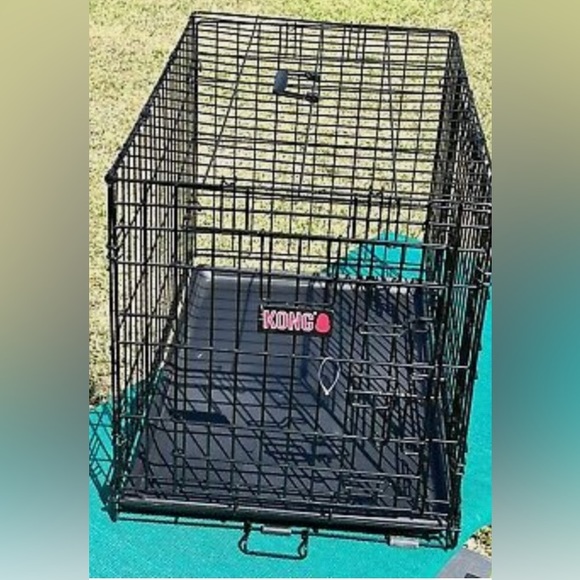Kong Dog 3 Durable Dog Crate Kennel Folding Metal Pet Cage 2 Door